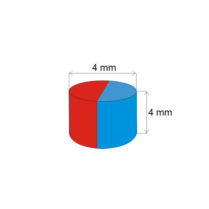 Neodymový magnet valec pr.4x4&nbsp_N 80 °C, VMM4-N35