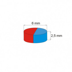 Neodymový magnet valec pr.6x2,5 N 120 °C, VMM4H-N35H