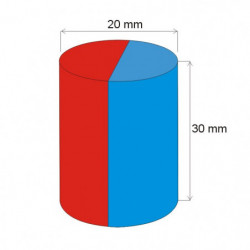 Neodymový magnet valec pr.20x30 N 80 °C, VMM4