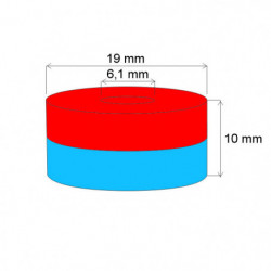 Neodymový magnet medzikružie pr.19x pr.6,1x10 N 120 °C, VMM4H-N35H
