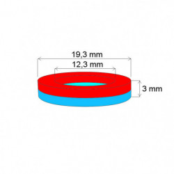 Neodymový magnet medzikružie pr.19,3x pr.12,3x3 N 150 °C, VMM4SH-N35SH