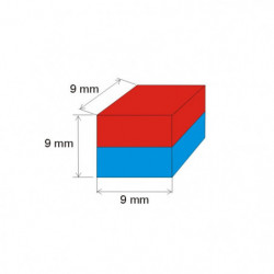 Neodymový magnet hranol 9x9x9 N 150 °C, VMM8SH-N45SH