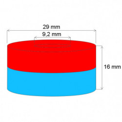 Neodymový magnet medzikružie pr.29x pr.9,2x16 N 120 °C, VMM4H-N35H