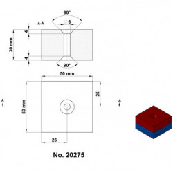 Neodymový magnet hranol 50x50x30 N 80 °C, VMM10