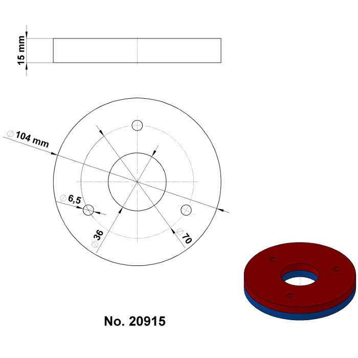 Neodymový magnet medzikružie pr.104x pr.36x15 N 80 °C, VMM9-N48