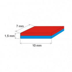 Neodymový magnet hranol 10x7x1,5 P 180 °C, VMM6UH-N38UH