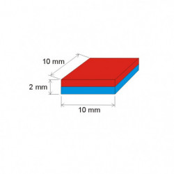 Neodymový magnet hranol 10x10x2 P 80 °C, VMM5-N38