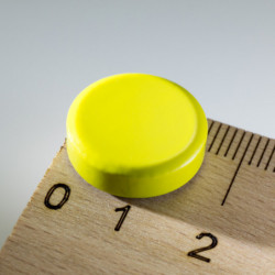Farebný magnet guľatý pr.16x5 žltý