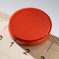 Farebný magnet guľatý pr.26x5 červený
