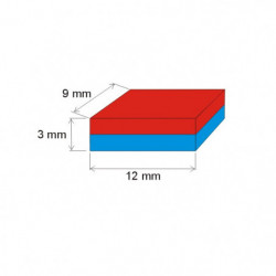 Neodymový magnet hranol 12x9x3 P 180 °C, VMM5UH-N35UH