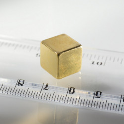 Neodymový magnet hranol 12x12x12 Au 80 °C, VMM9-N48