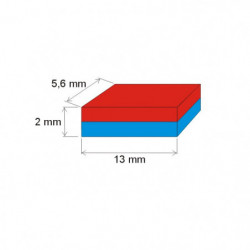 Neodymový magnet hranol 13x5,6x2 P 180 °C, VMM5UH-N35UH