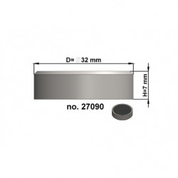 Magnetická šošovka pr. 32 x výška 7 mm, bez závitu