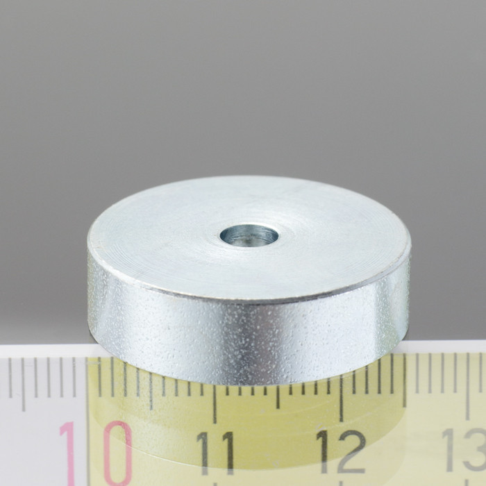 Magnetická šošovka pr. 25, výška 7 mm, vnútorný otvor pre skrutku so zápustnou hlavou pr. 4,5