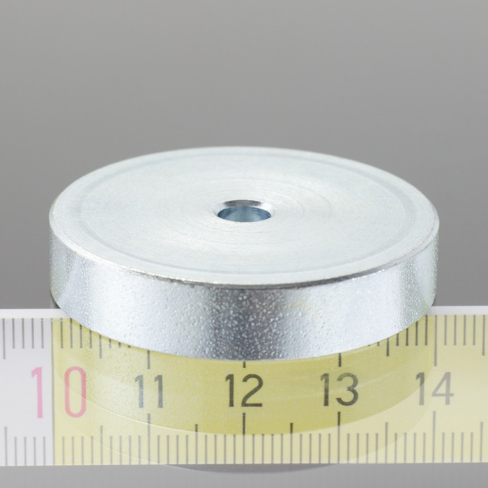 Magnetická šošovka pr. 40 x výška 8 mm, vnútorný otvor pre skrutku so zápustnou hlavou pr. 5,4 mm
