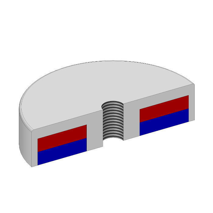Magnetická šošovka pr. 80 x výška 18 mm s vnútorným závitom M10