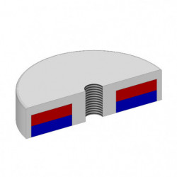 Magnetická šošovka pr. 40 x výška 8 mm s vnútorným závitom M5-6H