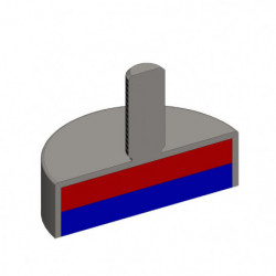 Magnetická šošovka so stopkou pr. 20 x výška 6 mm s vonkajším závitom M3, dlžka závitu 7 mm - VEĽKOOBCHODNÉ BALENIE - SADA 65 ks