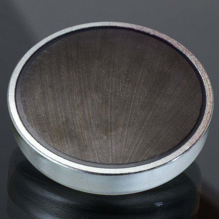 Magnetická šošovka so stopkou pr. 25 x výška 7 mm s vonkajším závitom M4, dlžka závitu 8 mm