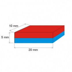 Neodymový magnet hranol 20x10x5 N 80 °C, VMM7-N42