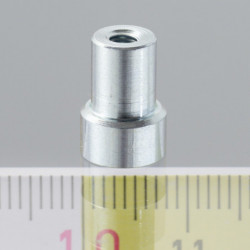 Magnetická šošovka so stopkou pr. 8 x výška 4,5 mm s vnútorným závitom M3, dlžka závitu 7 mm