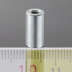 Magnetická šošovka valcová pr. 6 x výška 11,5 mm s vnútorným závitom M3, dlžka závitu 7 mm