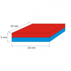 Neodymový magnet hranol 20x20x5 N 80 °C, VMM7-N42