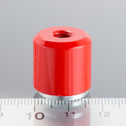 Magnetická šošovka valcová pr. 17 x výška 16 mm s vnútorným závitom M6. dĺžka závitu 5 mm