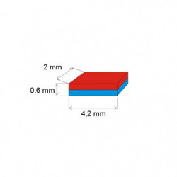 Neodymový magnet hranol 4,2x2x0,6 N 150 °C, VMM8SH-N45SH