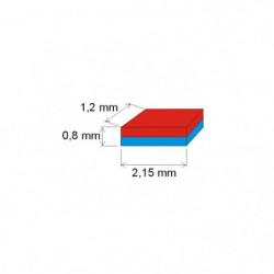Neodymový magnet hranol 2,15x1,2x0,8 N 150 °C, VMM8SH-N45SH