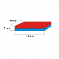 Neodymový magnet hranol 40x10x5 N 80 °C, VMM7-N42