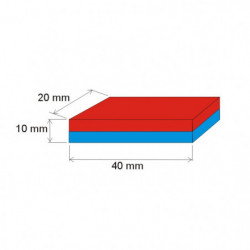 Neodymový magnet hranol 40x20x10 N 80 °C, VMM10-N50