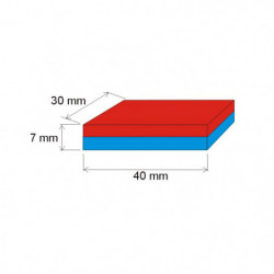 Neodymový magnet hranol 40x30x7 N 80 °C, VMM4-N30