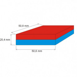 Neodymový magnet hranol 50,8x50,8x25,4 N 80 °C, VMM6-N40