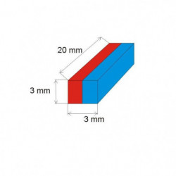 Neodymový magnet hranol 3x3x20 N 80 °C, VMM10-N50
