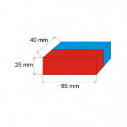 Neodymový magnet hranol 25x65x40 N 80 °C, VMM10-N50