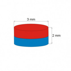 Neodymový magnet valec pr.3x2&nbsp_N 80 °C, VMM4-N30
