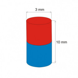 Neodymový magnet valec pr.3x10 N 80 °C, VMM4-N35