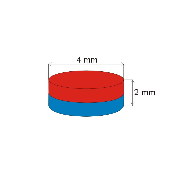 Neodymový magnet valec pr.4x2&nbsp_N 150 °C, VMM1SH-N27SH