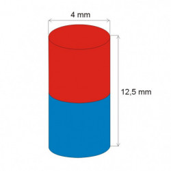 Neodymový magnet valec pr.4x12,5 N 80 °C, VMM7-N42