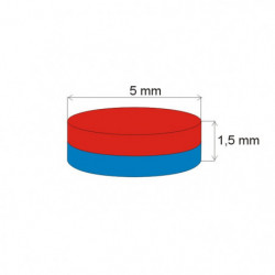 Neodymový magnet valec pr.5x1,5 Z 80 °C, VMM4-N30