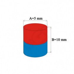Neodymový magnet valec pr.5x10 N 80 °C, VMM8-N45