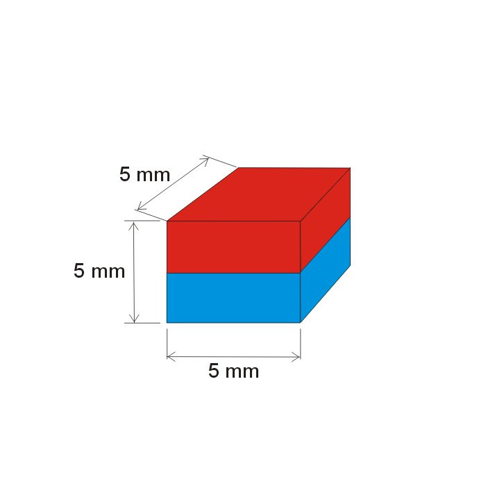 Neodymový magnet hranol 5x5x5 N 80 °C, VMM7-N42