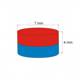 Neodymový magnet valec pr.7x4&nbsp_N 80 °C, VMM7-N42