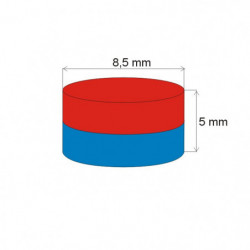 Neodymový magnet valec pr.8,5x5 N 80 °C, VMM8-N45