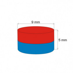Neodymový magnet valec pr.9x5&nbsp_N 80 °C, VMM10-N50