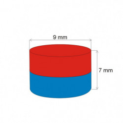 Neodymový magnet valec pr.9x7&nbsp_N 80 °C, VMM7-N42