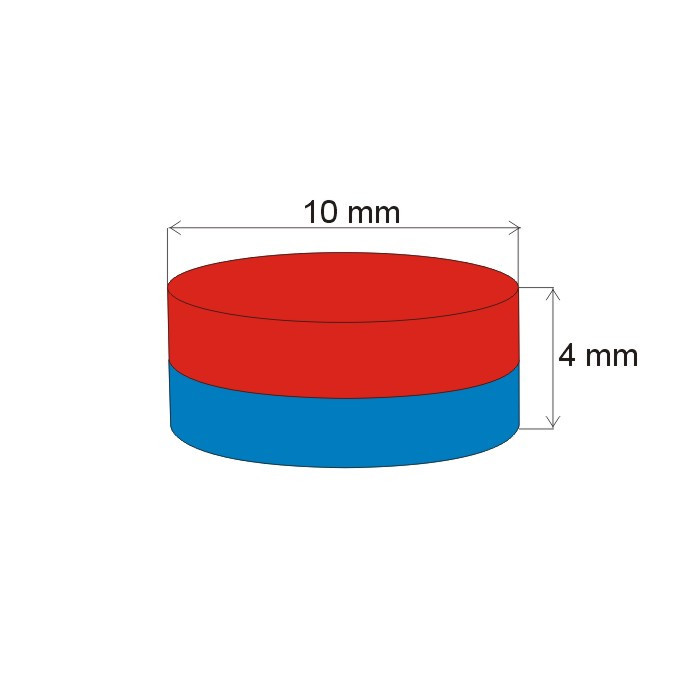 Neodymový magnet valec pr.10x4 N 80 °C, VMM4-N35