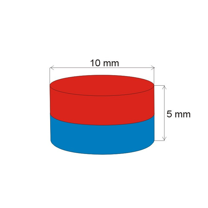 Neodymový magnet valec pr.10x5 N 80 °C, VMM7-N42