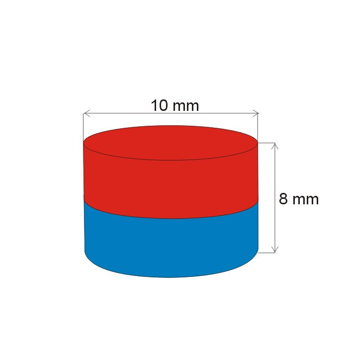Neodymový magnet valec pr.10x8 N 80 °C, VMM7-N42